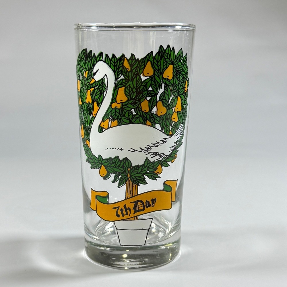 VTG 12 Days‎ of Christmas 7th Day Seven Swans A-Swimming Indiana Glass Drinking